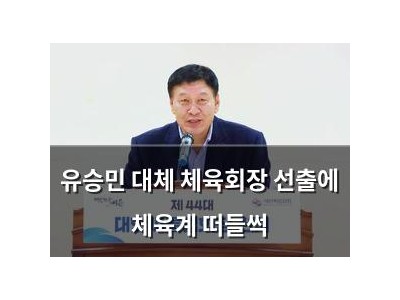유승민 대체 체육회장 선출에 체육계 떠들썩