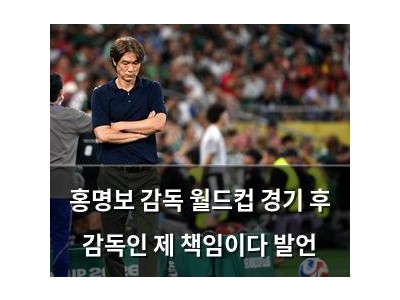 홍명보 감독 월드컵 경기 후 감독인 제 책임이다 발언