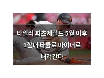 타일러 피츠제럴드 5월 이후 1할대 타율로 마이너로 내려간다