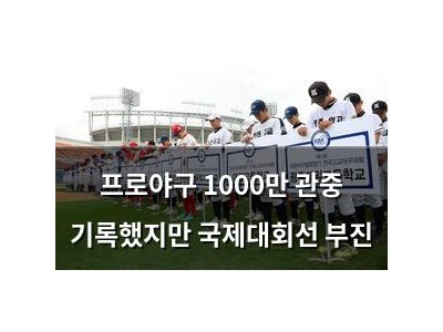 프로야구 1000만 관중 기록했지만 국제대회선 부진