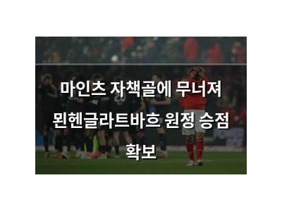 마인츠 자책골에 무너져 묀헨글라트바흐 원정 승점 확보