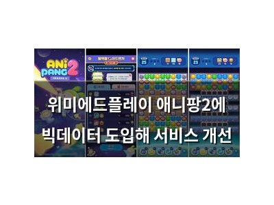 위미에드플레이 애니팡2에 빅데이터 도입해 서비스 개선