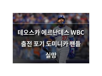 테오스카 에르난데스 WBC 출전 포기 도미니카 팬들 실망