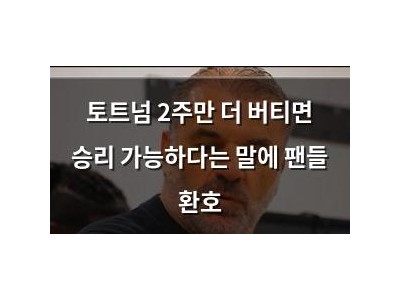 토트넘 2주만 더 버티면 승리 가능하다는 말에 팬들 환호