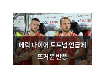 에릭 다이어 토트넘 언급에 뜨거운 반응